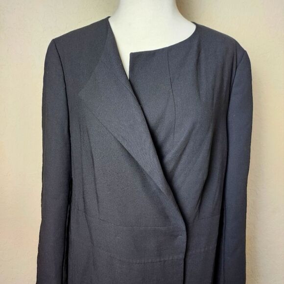 AKRIS Wool Blend Blazer Jacket Black Size 12 - Picture 3 of 10